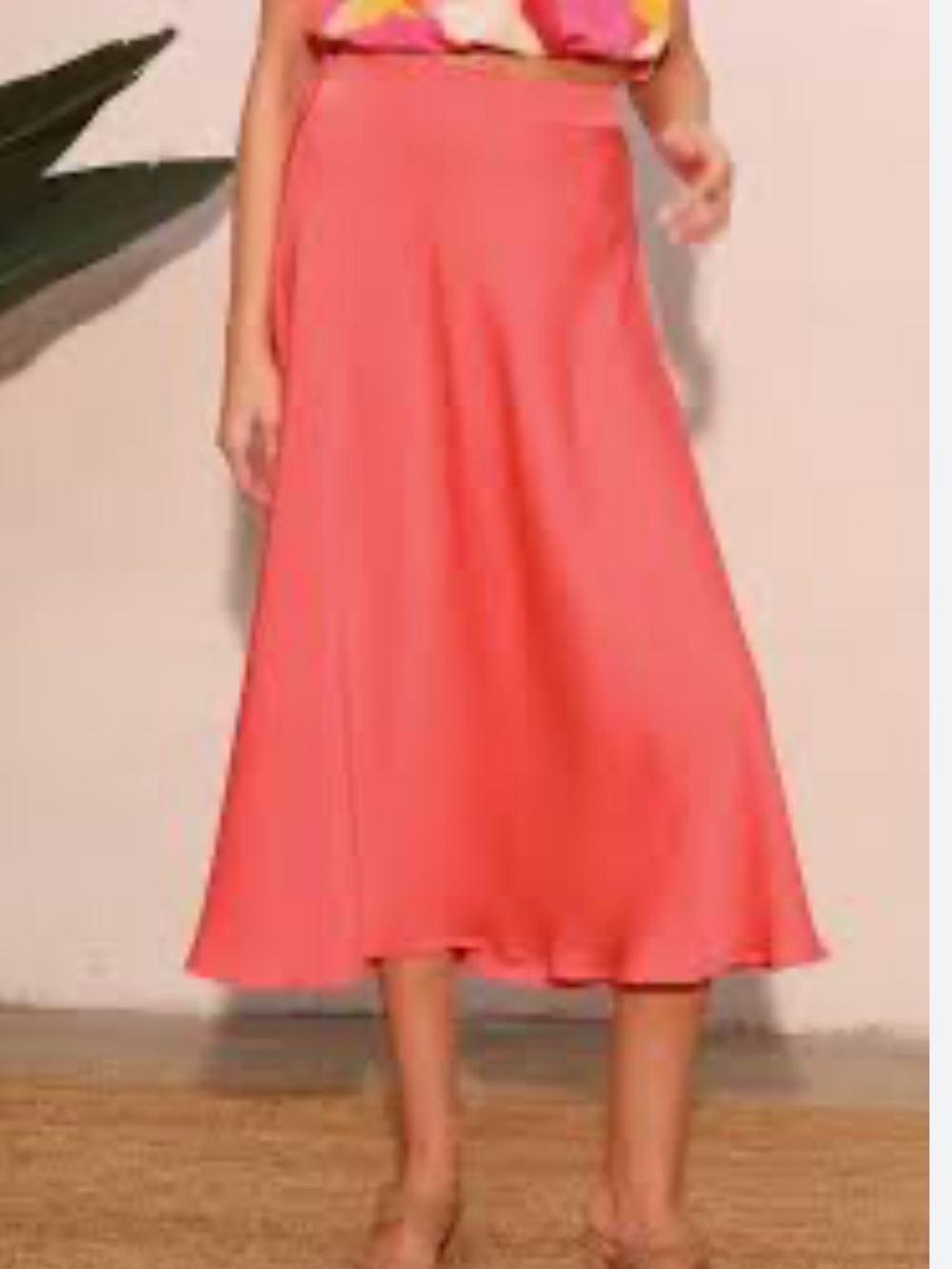 Banana Republic Coral Midi A line Skirt Size Small